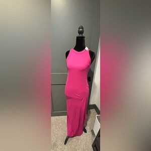 LOFT Elegant Pink Ribbed Sleeveless Dress
